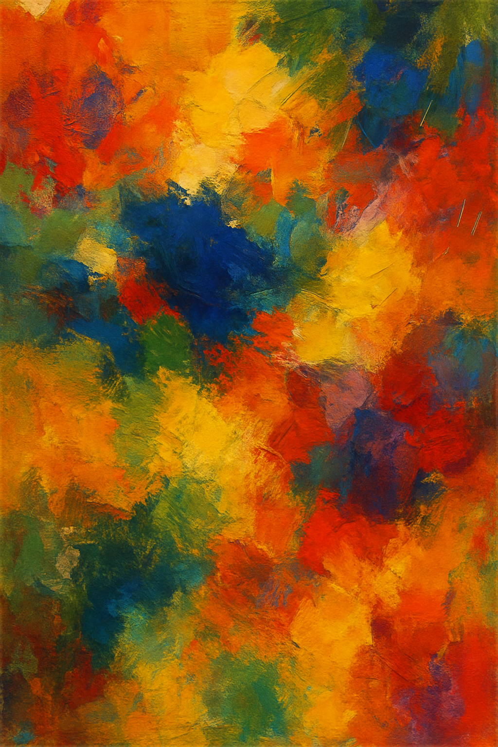 Abstract acrylic painting with deep blue and violet tones by Jay