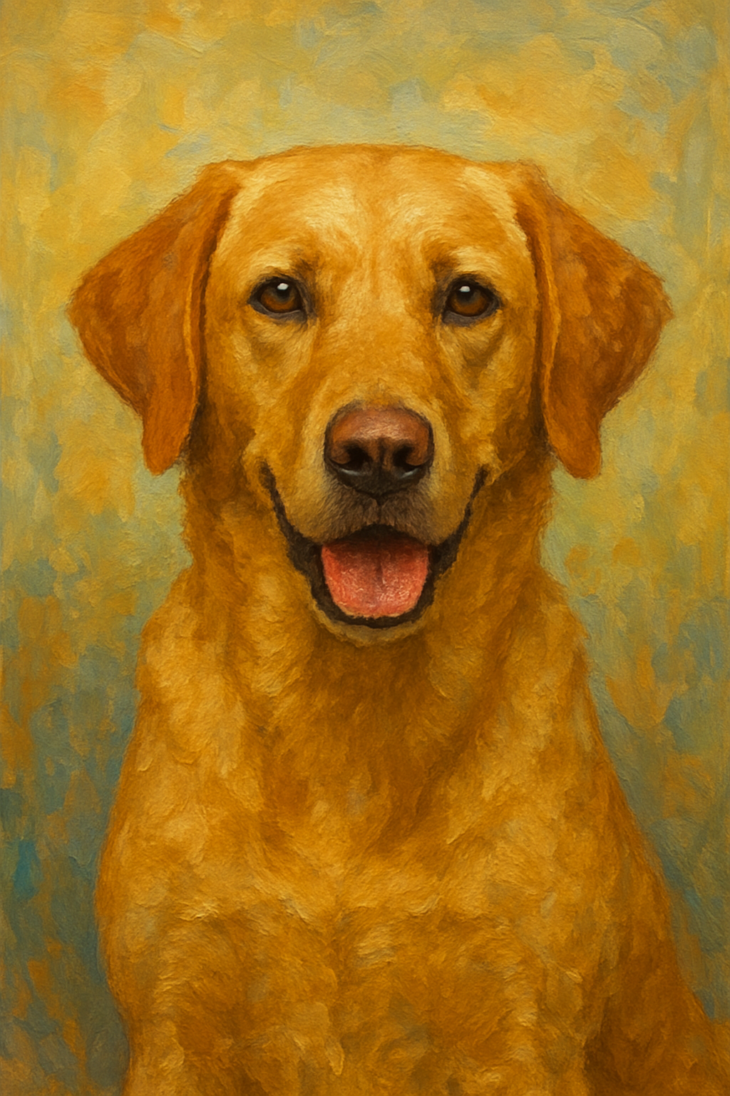 Watercolor pet portrait of a Labrador dog